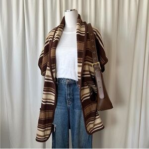 Eddie Bauer cardigan belted, short-sleeve with a shawl collar wool blend -XL/XXL